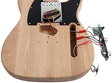 DIY Electric Guitar Kit Beginner Kit Right Handed with Ash Body | Hard Maple Neck, Rosewood Fretboard, Chrome Hardware, 6 String