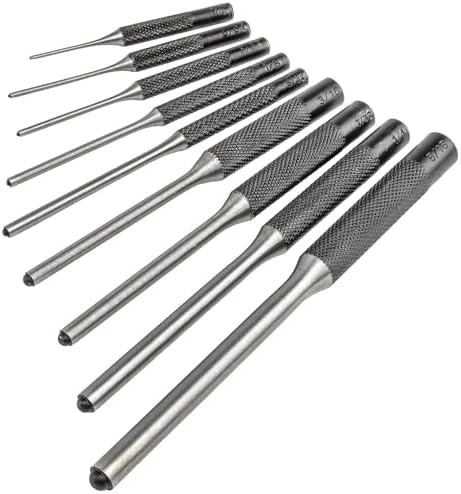 9 Piece Roll Pin Punch Set | 9 Piece Roll Pin Punch Set for durability and longevity; forged steel construction