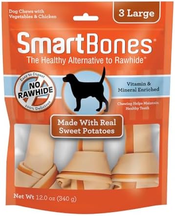 SmartBones Large Chews, Treat Your Dog to a Rawhide-Free Chew Made with Real Meat and Vegetables | With With Real Chicken, Easy To Digest Chew, Vitamin & Mineral Enriched, Helps Maintain Healthy Teeth, For Large Dogs
