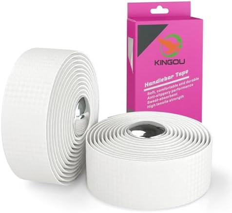 KINGOU Carbon Fiber PU Leather Road Bike Handlebar Tape Bar Tapes - 2PCS Per Set