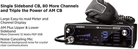 Uniden BEARCAT 980 40- Channel SSB CB Radio with Sideband NOAA WeatherBand, 7- Color Digital Display PA/CB Switch and Noise Cancelling Mic