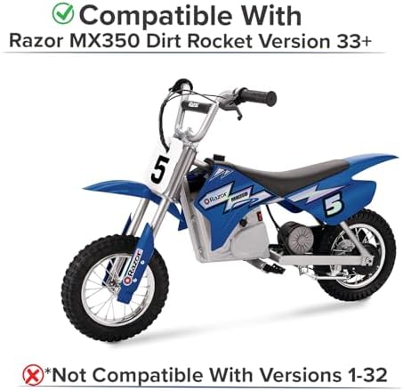 AlveyTech Premium 24 Volt Battery Pack for The Razor MX350 Dirt Rocket Bike (7 Ah Standard Range, Versions 33+) - Replacement Set of 2 Rechargeable AGM Batteries with Wiring Harness