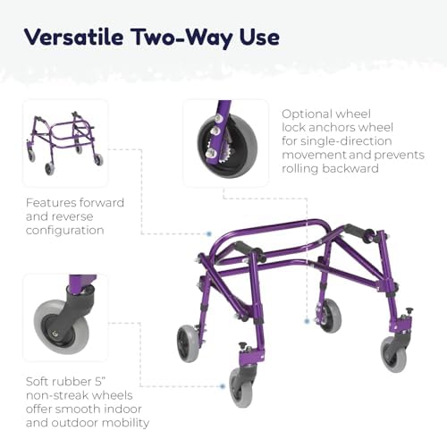 Inspired by Drive KA2200-2GKB Nimbo Posterior Walker, Knight Blue | Pediatric Posterior Walker Offers Lightweight, Adjustable Support to Help Children Build Walking Confidence