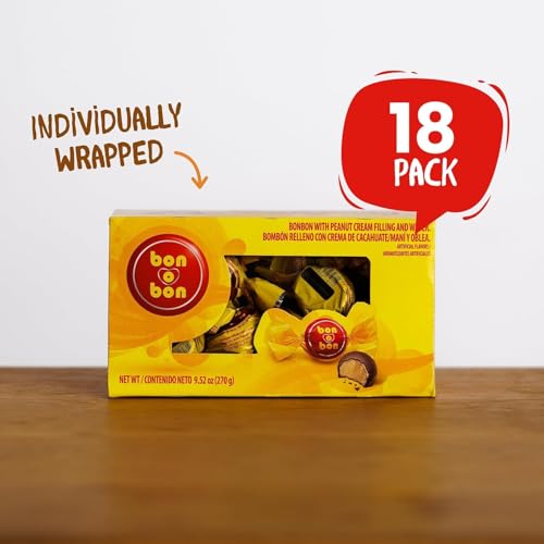 Bon o Bon Chocolate Bon Bons, Decadent Chocolate Truffles with a Creamy Peanut & Wafer Filling, 15g x 18 Bonbons