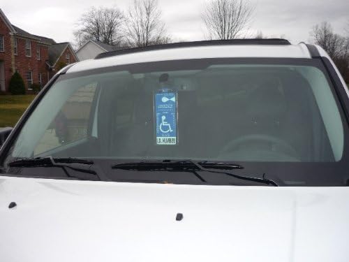 2 MirorTag Silver by JL Safety - Easily Display & Put Away a Handicapped Parking Placard. Strong Hook high Heat Rated. Magnetically snap the Holder