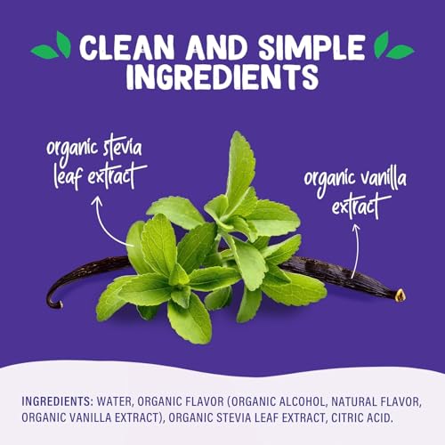 Pyure Organic Vanilla Stevia Liquid Sweetener | Sugar-Free Stevia Drops | Keto Sugar Substitute | Zero Calorie, Zero Carb, Zero Sugar | Liquid Sweetener for Coffee, Tea, Baking | 1.8 fl oz Bottle