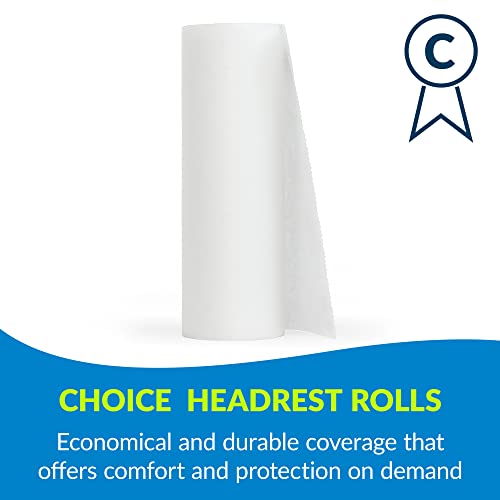 TIDI 980898 Choice Single-Use Chiropractic Headrest Paper Roll, Fluid and Barrier Protection, Absorbent Crepe Paper, White, 8.5" Width, 125' Length
