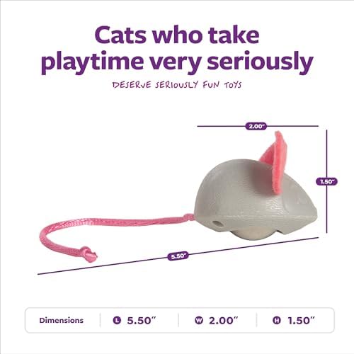 SmartyKat Marble Mouse Rolling Marble Cat Toy, Unpredictable Wobble Action for Solo Chase & Pounce for Cats & Kittens, One Size
