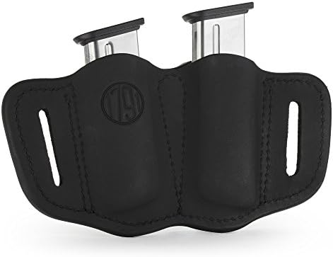 1791 Gunleather Double Mag Pouch, Single Stack 9mm, 40, 45 Magazine Holder | Double magazine pouch fits most 1911 single stack mags, handcrafted with 100% American steerhide leather