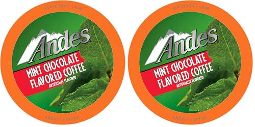 Andes Mints Chocolate Mint Flavored Coffee Pods, Compatible with K Cup Brewing Machines Including 2.0, Single Serve Peppermint Flavor Enhanced, 40 Count