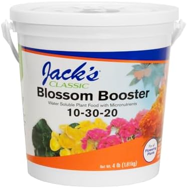 Jack's Classic 10-30-20 Blossom Booster Water-Soluble Fertilizer, 4lb | Powdered Plant Food, Targeted Micronutrient Package, Increases Bloom Color & Quantity, Liquid Root & Foliar Feeding