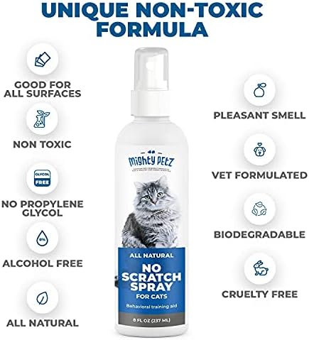 Mighty Petz Cat Deterrent Spray - Cat Indoor Repellent for Furniture, Plants, Couch Protector. Safe