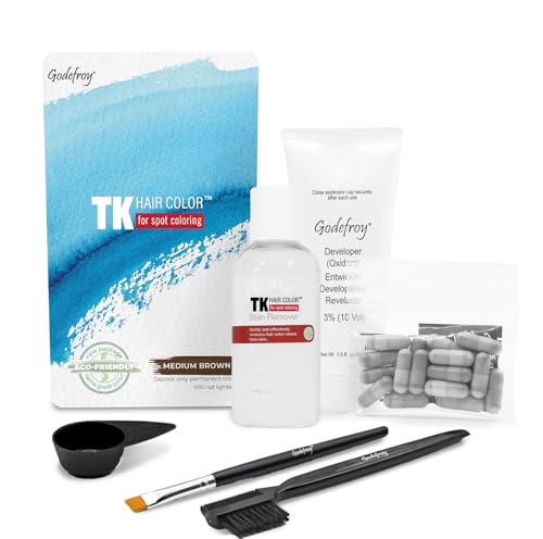 Godefroy Hair Color Tint Kit, Light Brown, 20 Applications, Root Touch-Up | For Men & Women, Pre-Measured Capsules, No Waste, DIY Salon-Quality Results at Home