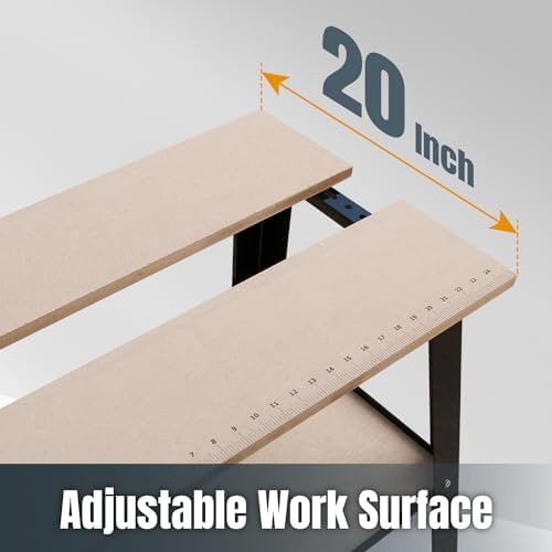 POWERTEC Tool Stand, MDF Split Top Expands to 20"x25", 32" Work Height Power Tool Stand for Drill Press, Belt Sander, Bench Grinder, Band Saw