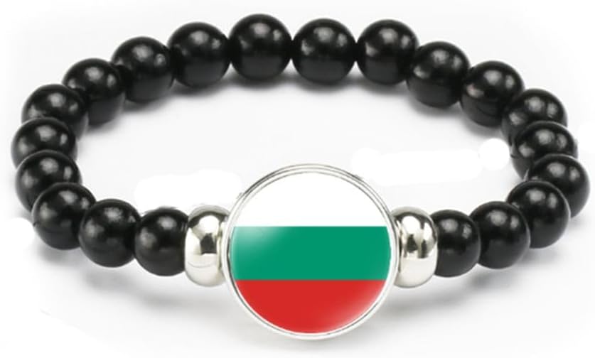 vmcoatdu National Flag Bracelet Elastic Rope Beaded Bracelet Support Your Country Travel Souvenir Gifts for Men Women