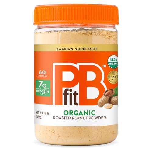 PBfit 30 Ounce Organic Peanut Butter Powder, Powdered Peanut Spread from Real Roasted Pressed Peanuts, 7g of Protein 7% DV, Gluten-Free, 60 calories, 87% less fat (Pack of 1)