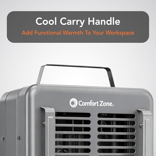 Comfort Zone Milkhouse Style Utility Space Heater with Adjustable Thermostat, Electric, Portable, 3-Prong Plug, Overheat Protection, & Tip-Over Switch