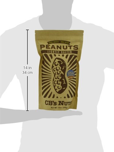 CB's Nuts Lightly Salted Peanuts — In-Shell, USA Grown, Slow Roasted in Small Batches, Non-GMO Verified, No Palm Oil, 12 oz Bag