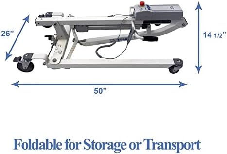 Electric Patient Lift - Rhino Lift with Manual Low Base - with Universal Divided Leg Sling(Large), 450 lb. Weight Capacity.