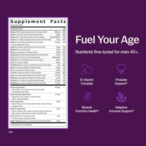 New Chapter One Daily Every Man's Multivitamin 40+ - Offers Eyesight, Immune System & Cellular Energy Support* - Contains Vitamin C, Saw Palmetto & More - Gluten Free & Vegetarian - 96 Tablets