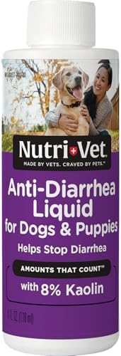 Nutri-Vet Anti Diarrhea for Dogs, Dog Upset Stomach Support, Kaolin, 4oz | Fast Acting Formula, Upset Stomach, Helps Firm Stool, Digestive Health