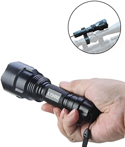 CREE Red Hunting Light Tactical Flashlight, 250 Yards | Hunting Light for Coyote Hog Varmint Predator, Night Beam Rifle Hunting, Pressure Switch