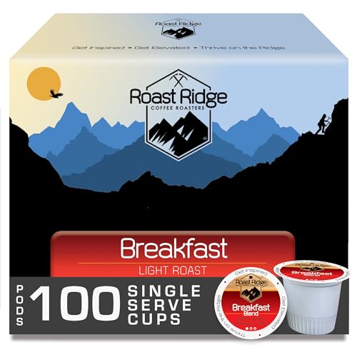 Roast Ridge Single Serve Coffee Pods for Keurig K-Cup Brewers, Variety Pack, Light Roast, Medium Roast, Dark Roast, 100 Count (25 Each: Breakfast Blend, Donut Shop, French Roast, Colombian)