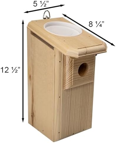 Bird Habitats Open-Top Bluebird House, Predator-Resistant Nest Box