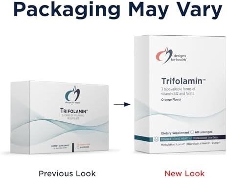 Designs for Health Trifolamin B12 + Folate Lozenges - 3000mcg B12 (Three Forms) + MTHF Methylfolate Supplement - Delicious Orange Flavor