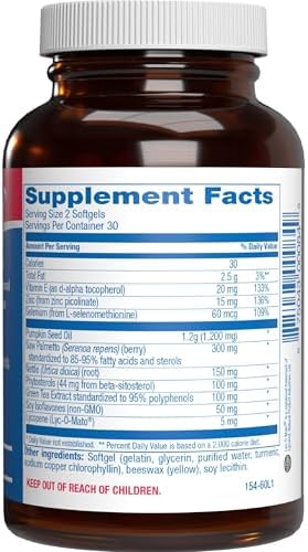 Prostana Prostate Health Supplement for Men - Clinical Formula Herbal Complex with Beta Sitosterol Saw Palmetto and Pumpkin Seed Oil for Prostate