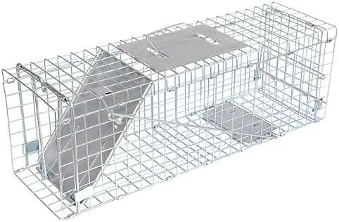 JT Eaton Answer Humane Live Catch Trap for Coyotes & Large Pests | Heavy-Duty Cage Trap; Catches Coyotes, Foxes, and Armadillos; Galvanized Wire; Humane Catch and Release