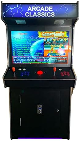 Full Size Commercial Grade Upright Standup Arcade Machine 2 Player 4500 Games 32 inch Screen Black with 2 Shooting Guns