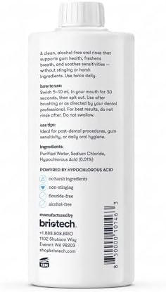 BRIOTECH Oral Swish, Hypochlorous Acid Mouthwash, Oral Rinse, 32 fl oz