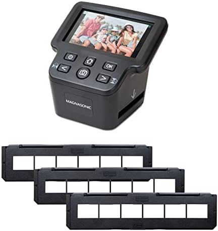 Magnasonic All-in-One 24MP Film Scanner with Large 5" Display & HDMI, Converts 35mm/126/110/Super 8 Film & 135/126/110 Slides into Digital Photos