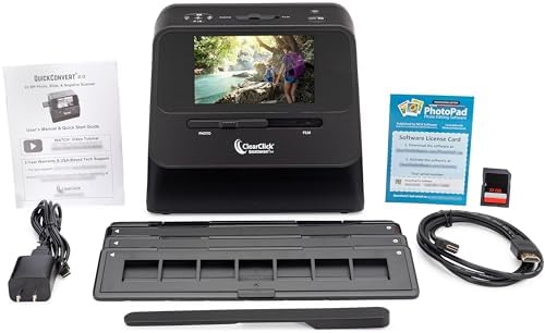 ClearClick QuickConvert 2.0 Photo, Slide, and Negative Scanner - Scan 4x6 Photos & 35mm, 110, 126 Film - No Computer Required - 22 MegaPixels