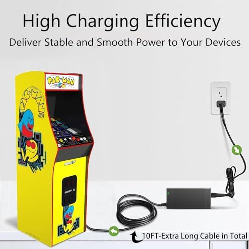ETL Listed 12V AC Adapter Compatible with Arcade1up Pacman Game All Riser Ginfinity Cocktail Table RYJ0136 RYJ0136PAU9/8/7/6/5/4/3/2/1/0