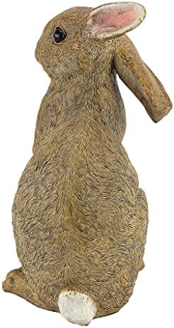 Design Toscano QM200681 Hopper the Bunny Standing Rabbit Indoor/Outdoor Garden Statue, 6 Inches Wide, 11 Inches Tall, Handcast Polyresin, Full Color Finish