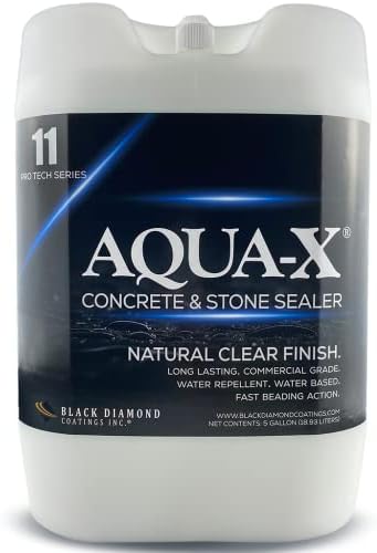 1 Gal. AQUA-X 11 Clear Penetrating Concrete Sealer & Stone | Natural Finish | Professional Grade | Indoor & Outdoor | Fast Dry and Long Lasting Protection