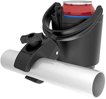 RAM MOUNTS Tough-Claw Cup Holder with B Size 1" Ball, Self-Leveling | Holds drinks up to 16 oz, clamps to handlebars and rails