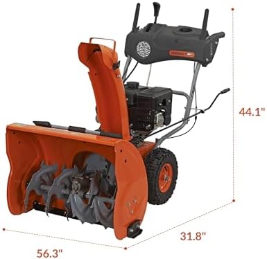 YARDMAX YB6770 26 in. 212 cc Two-Stage Self-propelled Gas Snow Blower with Push-Button Electric Start and Headlight