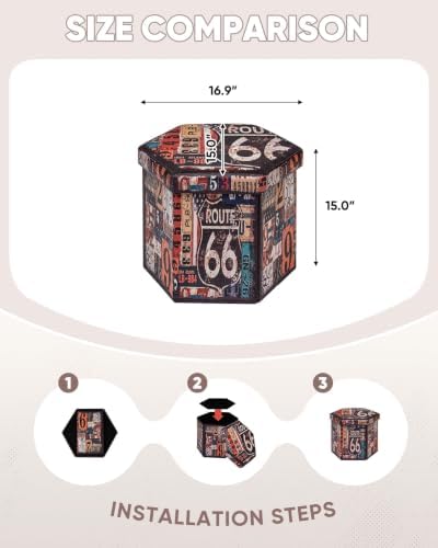 B FSOBEIIALEO Folding Storage Ottoman Bench with Faux Leather Footrest Seat, Coffee Table 30"x15"x15"