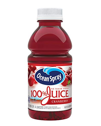 Ocean Spray 100% Juice, Cranberry Juice, 10 Ounce Bottle (Pack of 6)