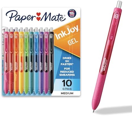 Paper Mate InkJoy Gel Pens, Assorted, Medium Point (0.7mm), 14 Count - Smooth Writing, Back to School, Teacher Supplies, Journaling, Note-Taking, Doodling