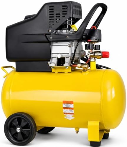 Stark USA 3.5HP 10 Gallons Air Compressor Tank Ultra Quiet Horizontal Tank Adjustable Pressure Ideal for DIY, Home & Garage Applications, 8.37 CFM