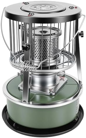Portable Kerosene Heater, 2.6KW 5.2L Adjustable Height Cold Rolled Plate Stainless Iron, with Manual Ignition