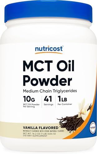 Nutricost Premium MCT Oil Powder (Vanilla) 1 LB, Zero Net Carbs, GMO-Free