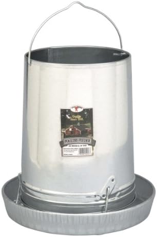 Little Giant® Hanging Metal Poultry Feeder | Chicken Feeder | Outdoor Hanging Bird Feeder | Galvanized Steel Feed Container with Hanging Handle | 40 Pound