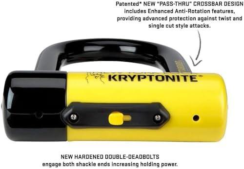 Kryptonite New York FAHGETTABOUDIT Mini Bike U-Lock, Heavy Duty Anti-Theft Bicycle U Lock Sold Secure Gold, 18mm Shackle with Keys, 10/10 Security Rating for E-Bike, Motorcycle, Scooter