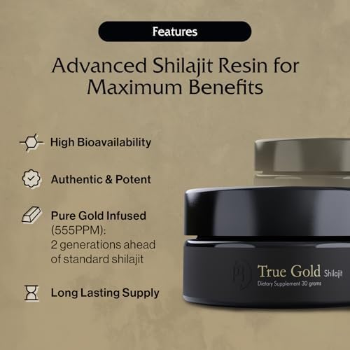 Purblack Pure Shilajit Resin, 85+ Trace Minerals, 60 Servings | Gold-Infused Himalayan Resin for Men&Women | Energy & Immunity Support, Made in USA