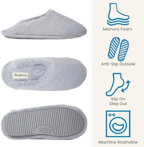 Dearfoams Women's Bailey Plush Furry Scuff